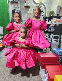 Princess Gown for Girls. Deep Pink Color (Ref: KW001)