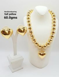 Radiant Yellow Gold Necklace & Earring Set  (Ref: JW025)